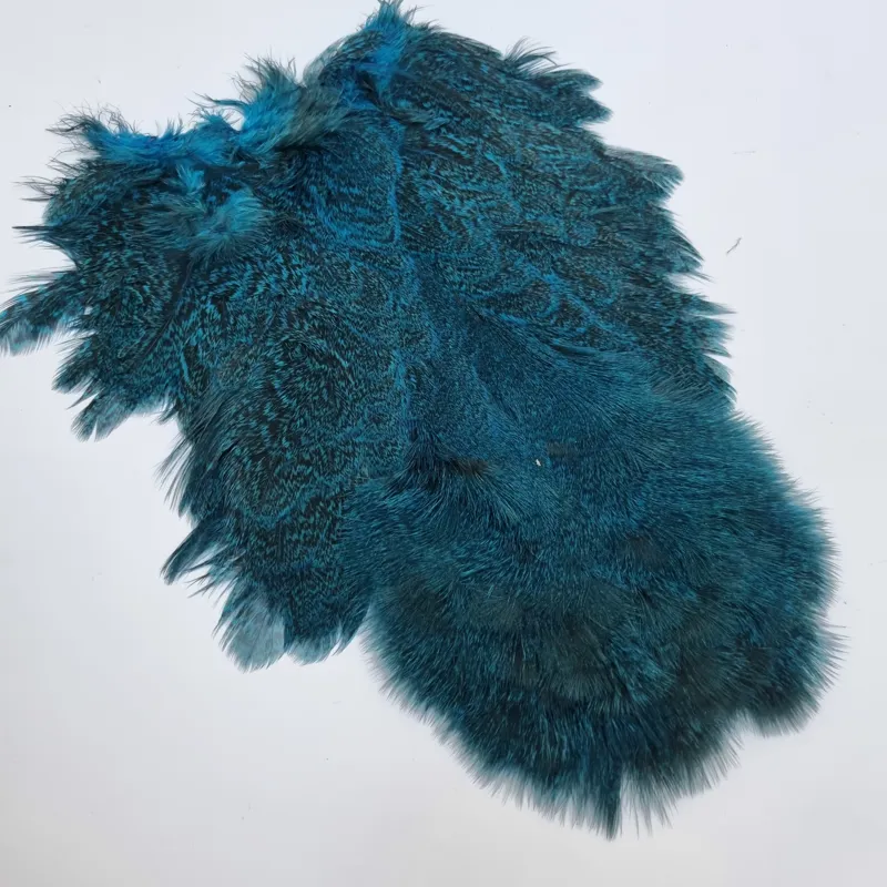 Whiting Coq de Leon Hen Soft Hackle with Chickabou in Speckled Kingfisher Blue-9